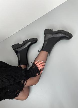 Челсі черевики натуральна шкіра байка хутро4 фото