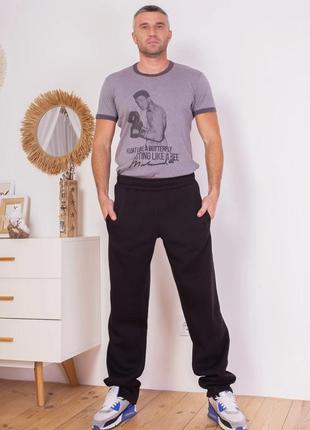 Базові прямі чоловічі штани на флісі теплі чоловічі спортивні штани на флісі утеплені чоловічі штани зима4 фото