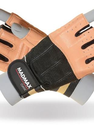 Перчатки для фитнеса и тяжелой атлетики madmax mfg-248 clasic brown l1 фото