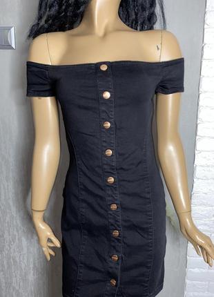 Джинсовое платье по фигуре платья с декоративными кнопками плечи приспущенные guess, s3 фото