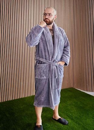 Халат мужской махровый воротник шаль р.2xl,3xl,4xl,5xl