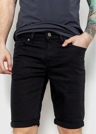 Якісні джинсові чоловічі шорти з деніму базові однотонні чоловічі шорти джинс