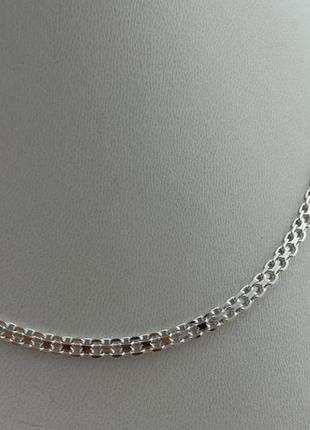 Цепочка серебряная с плетением двойной якорь на шею 60 см4 фото