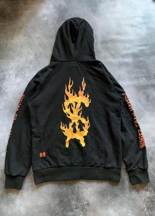 Travis scott x ksubi distressed hoodie худи толстовка кофта с капюшоном с огнем с огнями с пламенем flame hoodie