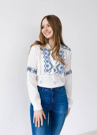 Оригинальная блуза-вишиванка с длинным рукавом норма4 фото