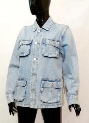 Стильная женская удлиненная джинсовая куртка2 фото