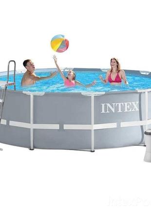 Каркасний басейн intex 26718 - 5, 366 х 122 см (3 785 л/год, сходи, тент, підстилка)