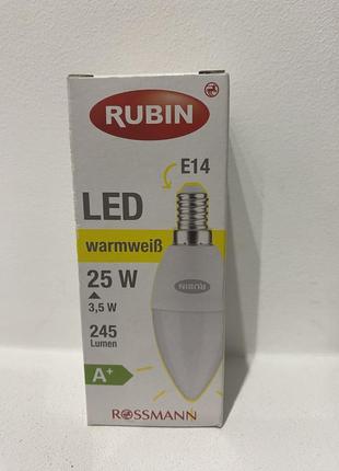 Rubin 2,5 w led лед світлодіодна лампа свіча