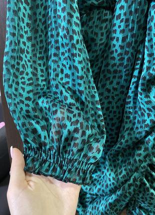 Платье зеленый леопард7 фото
