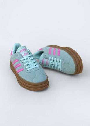 Жіночі кросівки зелені adidas gazelle mint3 фото