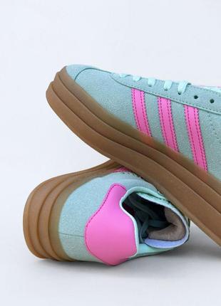 Жіночі кросівки зелені adidas gazelle mint8 фото