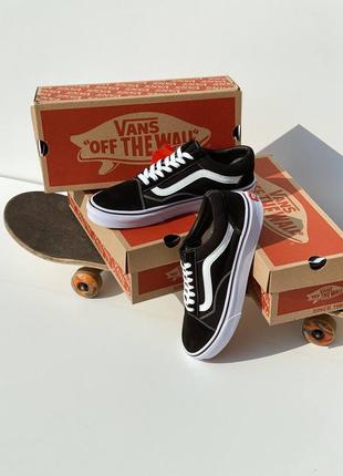 Женские кеды vans old skool: black, black &amp; white5 фото