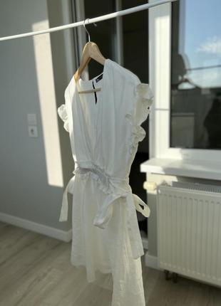 Нежное молочное платье с воланами zara2 фото