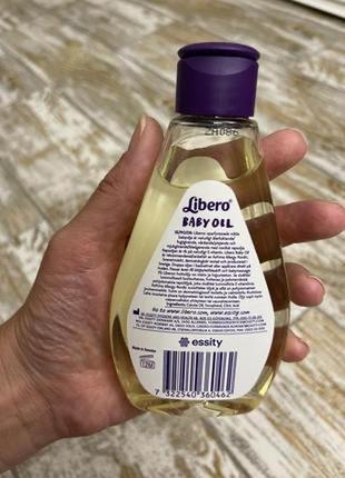 Натуральное детское массажное масло libero baby oil 150ml. швеция.5 фото