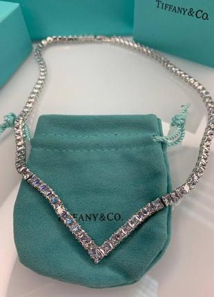 Tiffany / тиффани подвеска, посеребрение, с цирконием. в брендовой упаковке - тиффани коробочка, пакет3 фото
