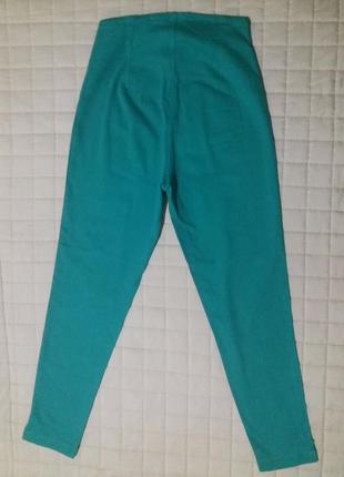 Брюки джинсы женские стрейчевые с высокой талией цвет бирюзовый 46 м5 фото