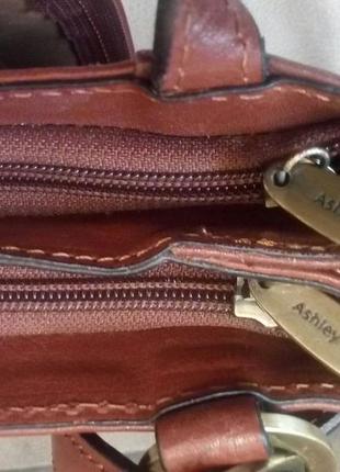 Рыжая стильная брендовая сумка рюкзак ashley jones---2в одном.. оригинал.кожа5 фото