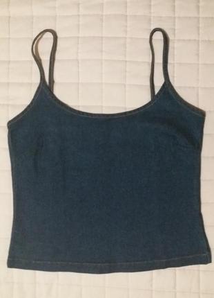 Майка топ джинсовая стрейч женская 46 размер м