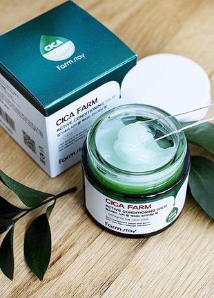 Восстанавливающий крем-бальзам для лица farm stay cica farm active conditioning balm с центеллой азиатской, 80 г1 фото