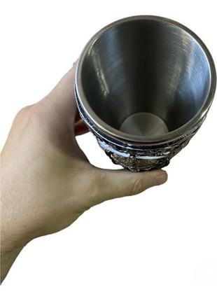 Кружка чашка бокал 3d  нержавеющая сталь бокал - стакан молот тора 400 мл2 фото