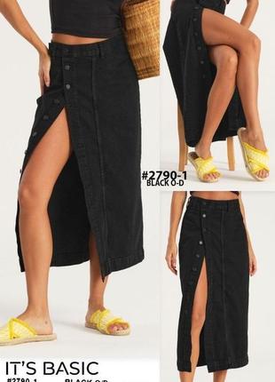 Длинная джинсовая юбка, двухлинная джинсовая юбка на пуговиках, юбка меди, юбка миди,юбка джинсовая6 фото
