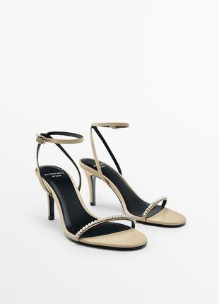 Босоножки женские бежевые кожаные босоножки massimo dutti