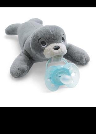 Philips avent snuggle set seal пустышка и держатель мягкая игрушка avent3 фото