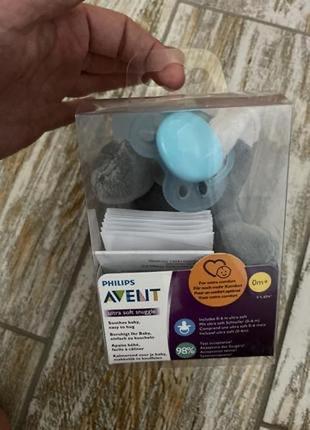 Philips avent snuggle set seal пустышка и держатель мягкая игрушка avent