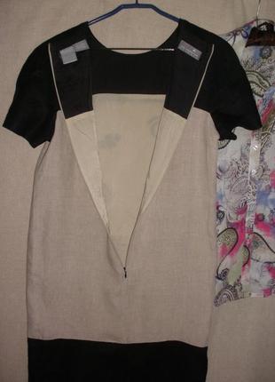 Льняное платье liz claiborne с абстрактной вышивкой5 фото