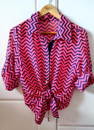 Блузка, сорочка зігзаг шифонова 46-48р