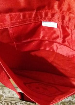 Сумка портфель чехол со светоотражателем красная с ручками7 фото