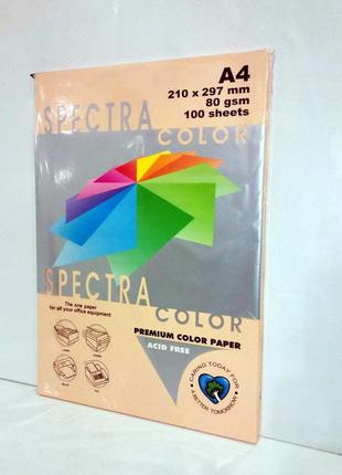 Папір ксероксний кольоровий "spectra" a4 80г/м 100арк peach 150 персик 16.4186, шт1 фото