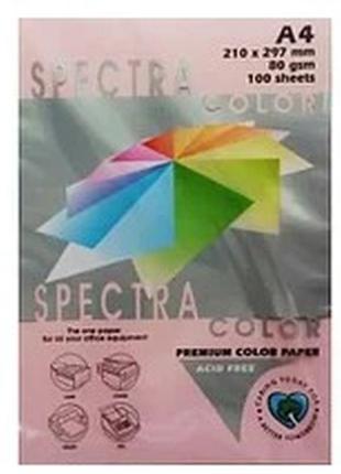 Папір ксероксний кольоровий "spectra" a4 80г/м 100арк roze140 св рожев 16.4188, шт1 фото