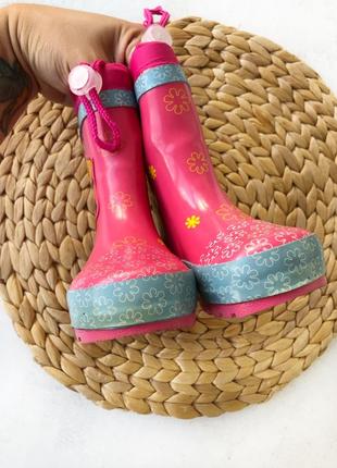Резинові чобітки 21р, чобітки для дівчинки 21р, рожеві чобітки6 фото
