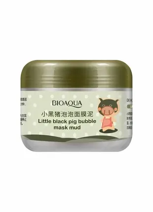 Киснева бульбашкова маска для обличчя bioaqua little black pig bubble mask mud1 фото