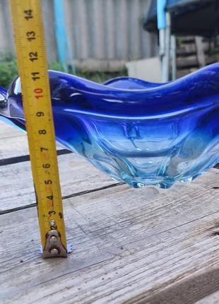 Велика скляна миска фруктовниця ваза для цукерок салатник ilsa турция кобальт4 фото