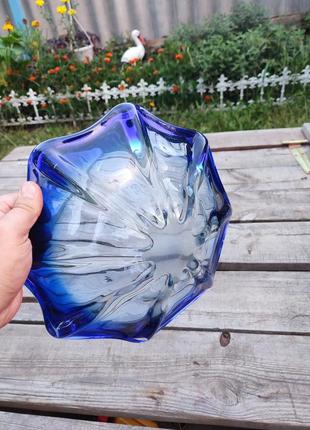 Велика скляна миска фруктовниця ваза для цукерок салатник ilsa турция кобальт6 фото