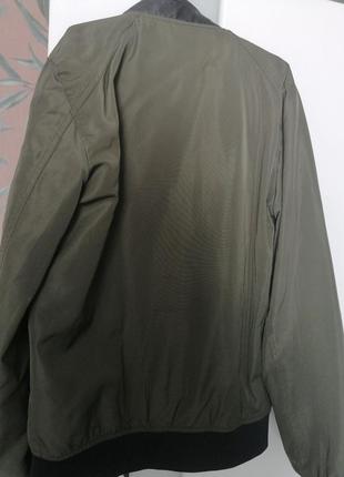 Бомбер zara хаки ветровка легкая курточка8 фото