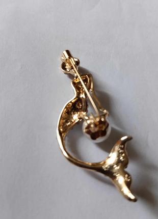 Брошь русалка с жемчужиной