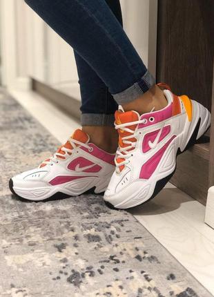 Шикарні кросівки nike air m2k tekno в біло-рожевому кольорі /весна/літо/осінь😍5 фото