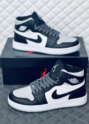 Nike air retro jordan 1 grey кросівки-хайтопи чоловічі найк ретро джордан 1 сірі5 фото