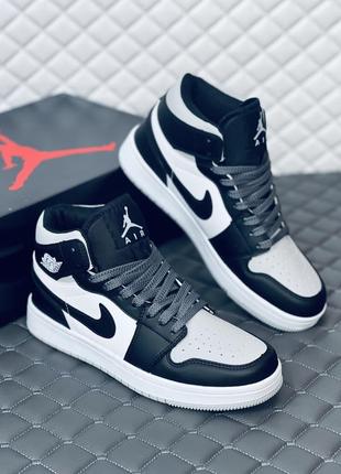 Nike air retro jordan 1 grey кросівки-хайтопи чоловічі найк ретро джордан 1 сірі6 фото