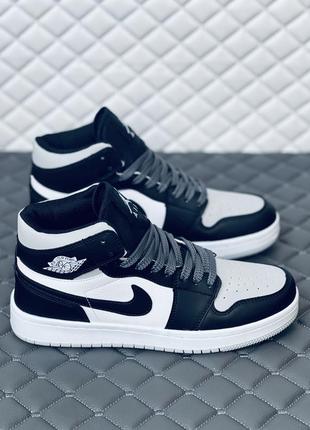 Nike air retro jordan 1 grey кросівки-хайтопи чоловічі найк ретро джордан 1 сірі9 фото