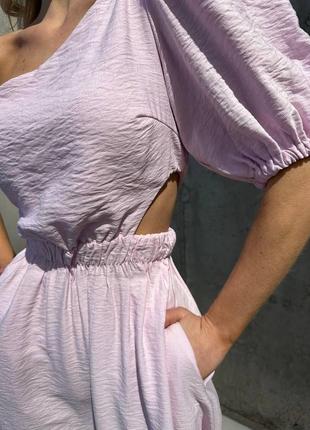 Сукня із нішнійшого льону з акцентними розрізами7 фото