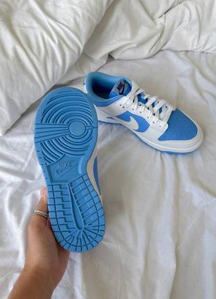 Кроссовки nike sb dunk blue white (лакированная кожа)9 фото