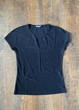 Блискуча чорна футболка топ з глітером топ з люрексом max mara футболка с блеском перламутровая футболка оригинал5 фото