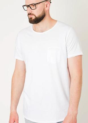 Футболка подовжена широке горло світло блакитна унісекс m.