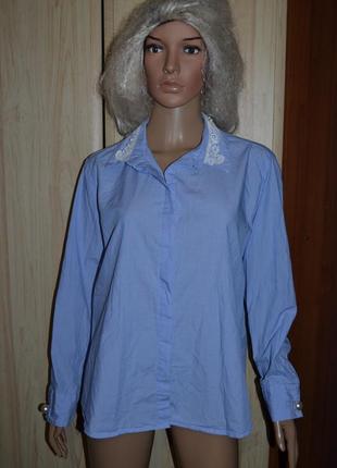 Рубашка с кружевом и бусинами zara, размер xl