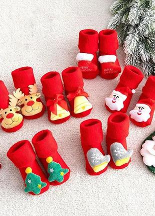 Новорічні дитячі шкарпетки, дитячі бавовняні шкарпетки на новий рік, різдво.