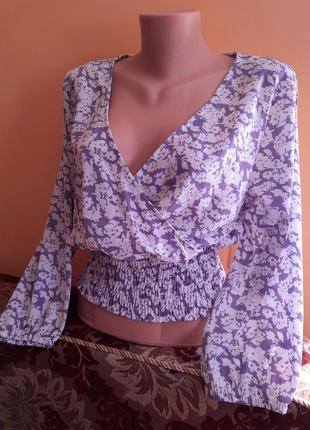 Фиолетовая актуальная блуза жатка корсет pigalle only